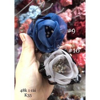 Kẹp tóc - Cào tóc 5 răng đính hoa vải voal