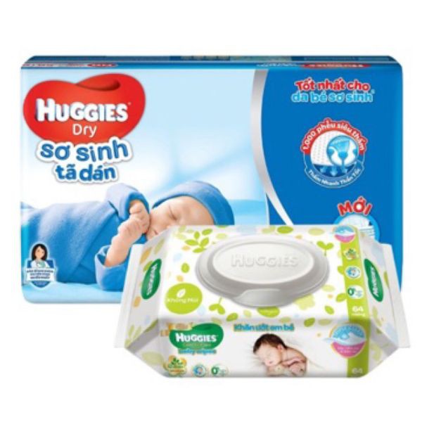 Tã dán sơ sinh Huggies Nb74 miếng