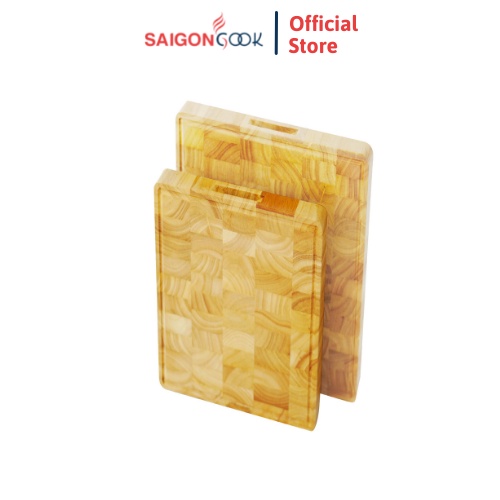 Thớt Saigoncook hình chữ nhật gỗ cao su cao cấp 350*250*30mm
