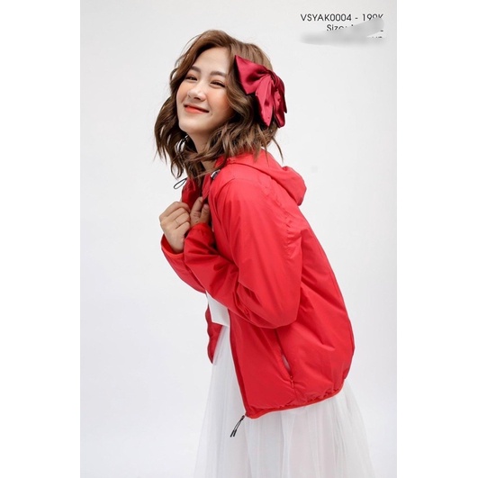 ANU550 - ÁO KHOÁC GIÓ NỮ TRƠN MŨ 2 LỚP GU
