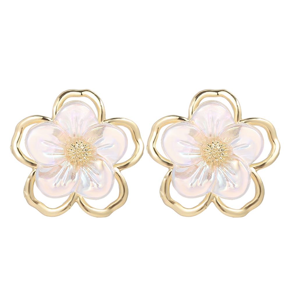 Khuyên Tai Hình Hoa Đính Đá Pha Lê Và Ngọc Trai Nhân Tạo Phong Cách Thời Trang Hàn Quốc