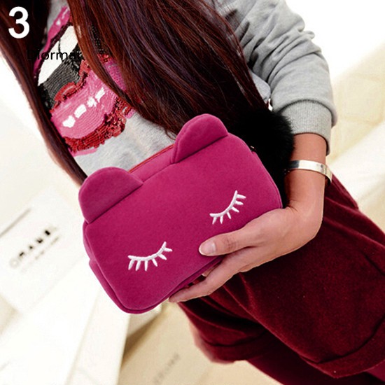 DOM_Portable Cartoon Coin Storage Case Travel Makeup Pouch Soft Cosmetic Bag