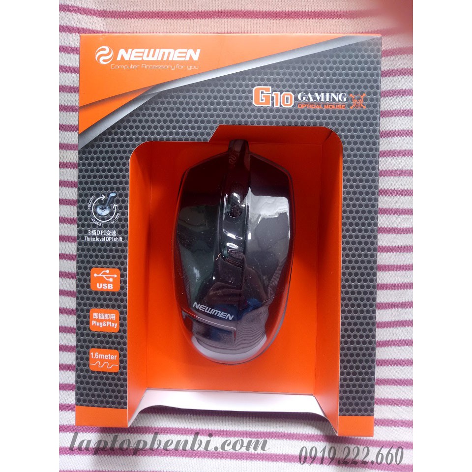 Mouse quang có dây chính hãng Newmen G10 | chuột game có đèn LED | Màu Đen