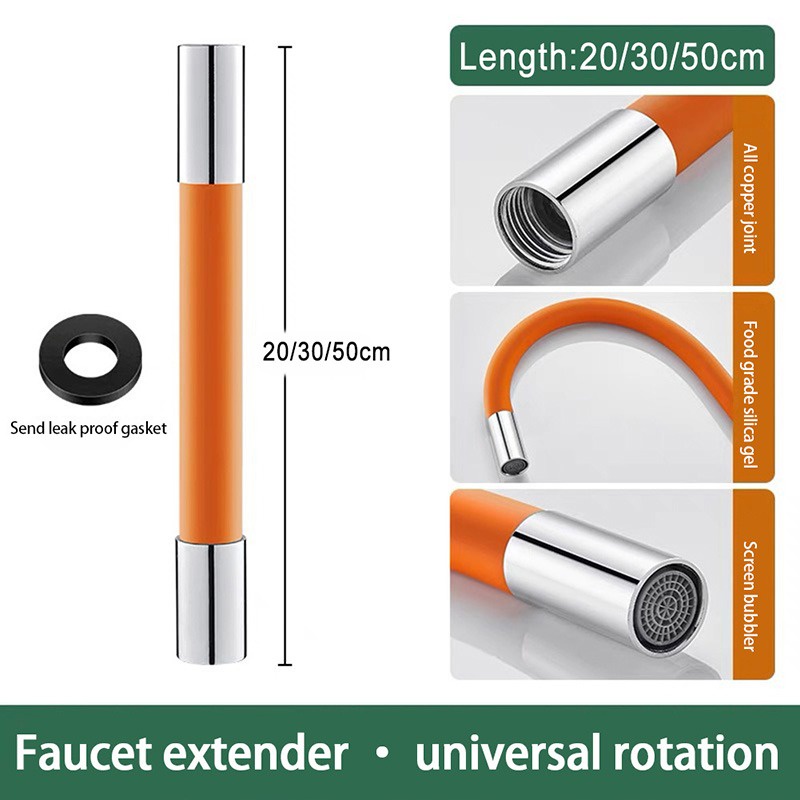 1Pcs Bathroom 360° Free Rotatable Bending Faucet Extension Extender