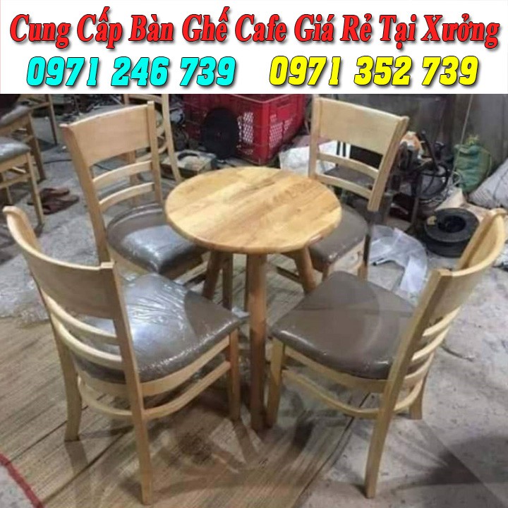 Bàn ghế gỗ cafe giá rẻ.