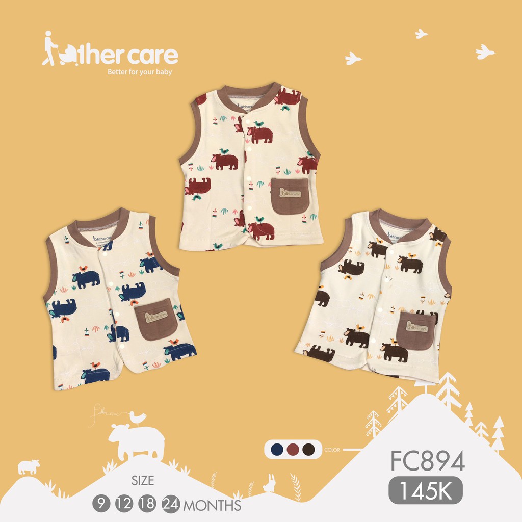 Áo Ghi lê FatherCare trẻ em nỉ - Gấu (Họa tiết) FC894