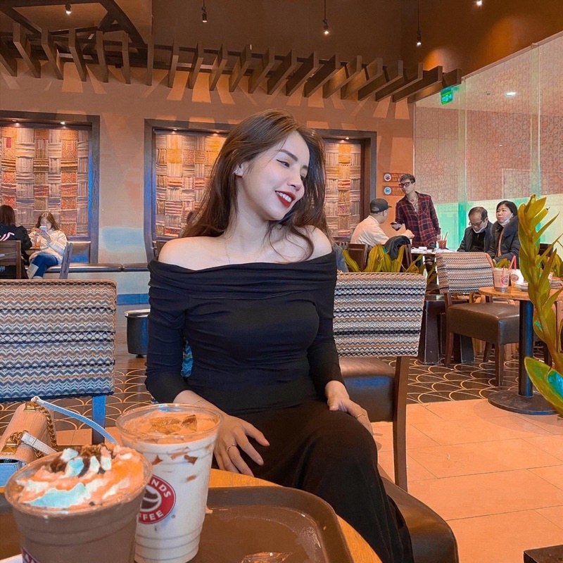 THUYBIESHOP | váy trễ vai rúm kiểu