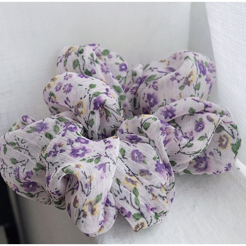 Chun buộc tóc vải Betterista (scrunchy scrunchies) nhiều màu và hoa