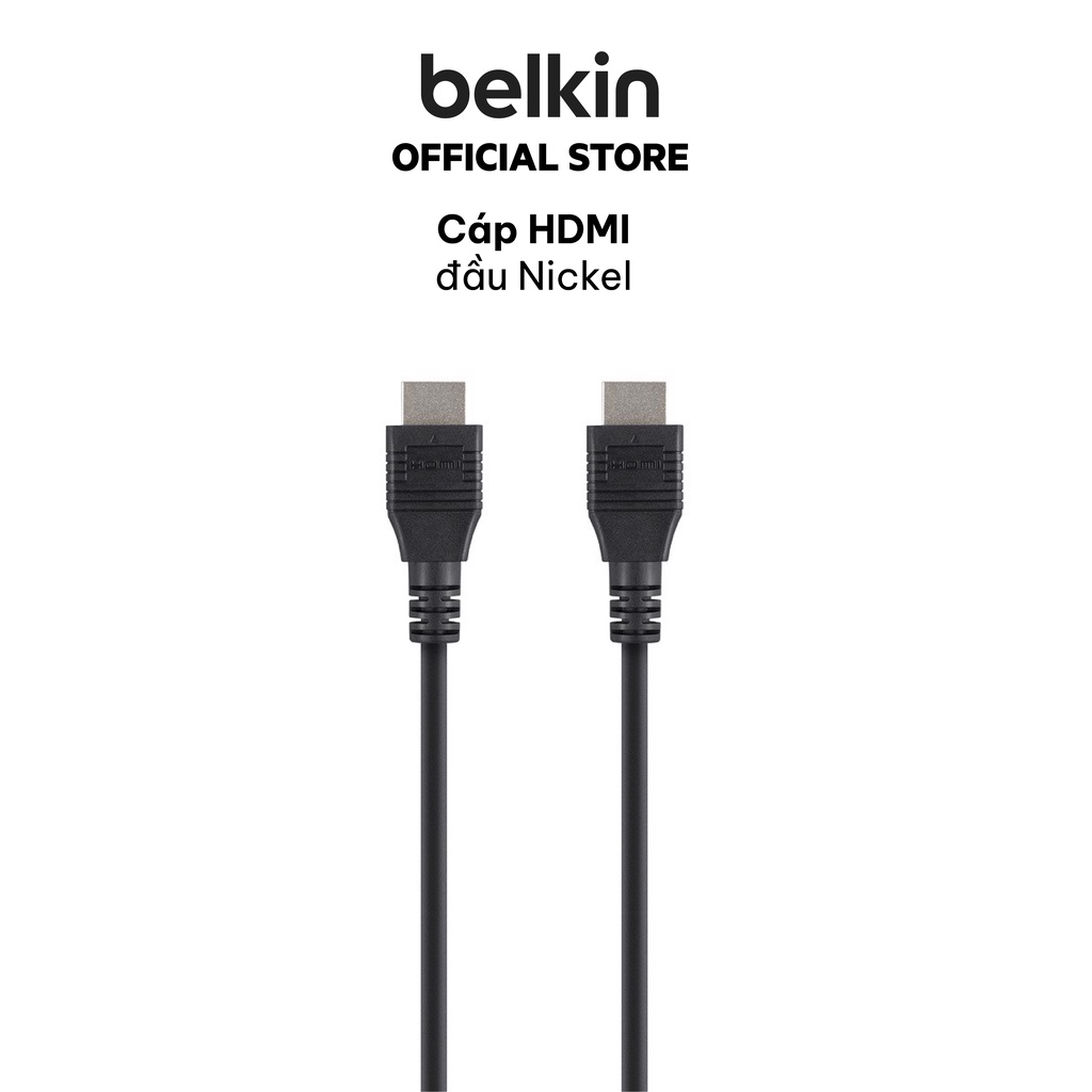 Cáp HDMI 1.4 Belkin đầu Nikkel - Hàng Chính Hãng - BH 2 năm đổi mới - F3Y020BT