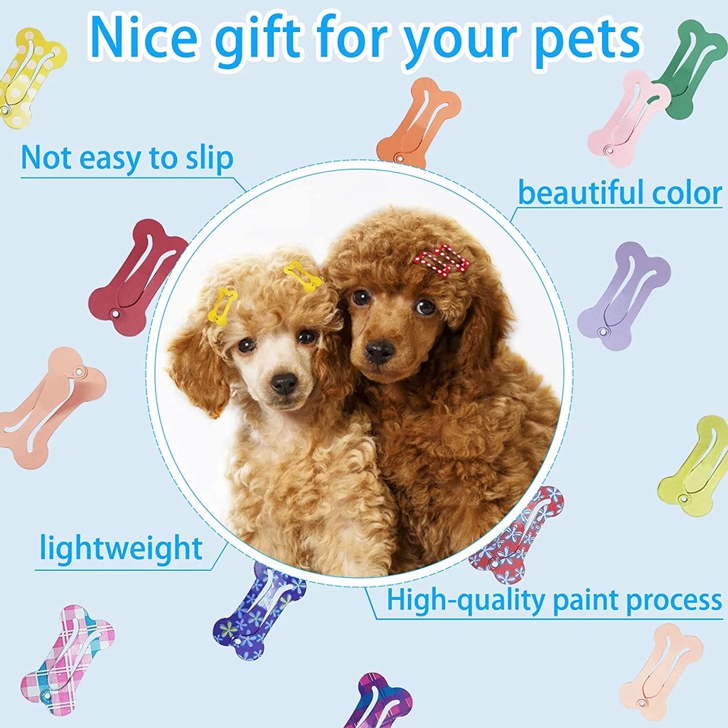 Set 5 Kẹp Tóc Hình Khúc Xương Dễ Thương Cho Thú Cưng Chihuahua