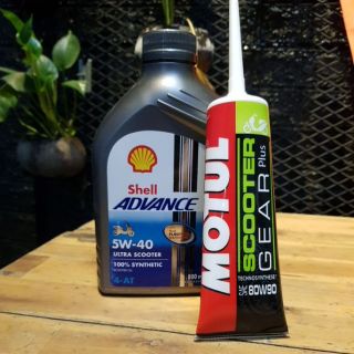 [COMBO SIÊU RẺ] Nhớt shell Ultra Scooter 5W40 0,8L, NHỚT hộp số motul