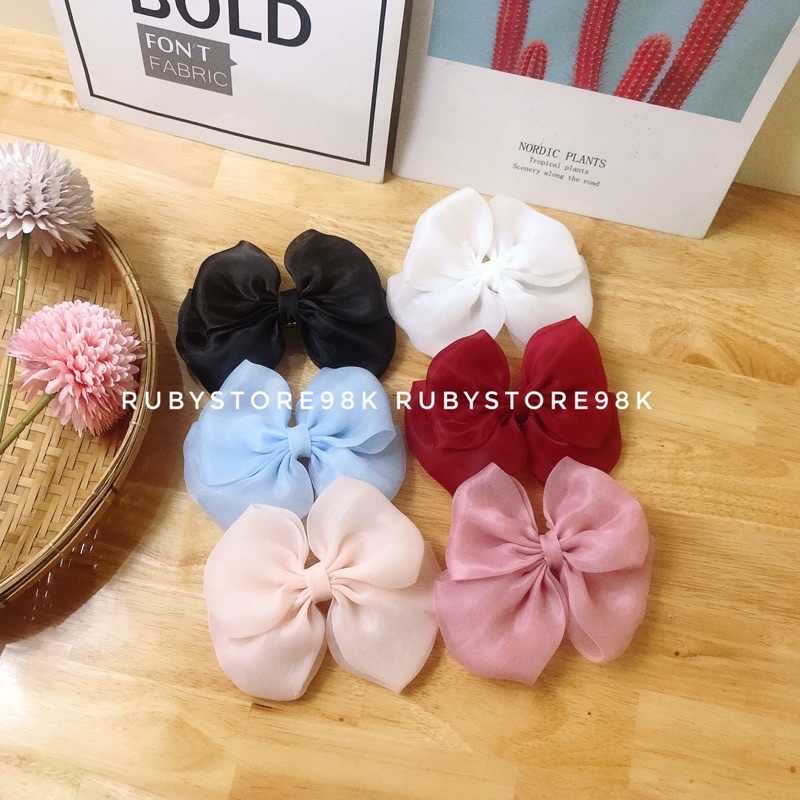 kẹp tóc nơ Mây tiểu thư kiêu sa ( size to )