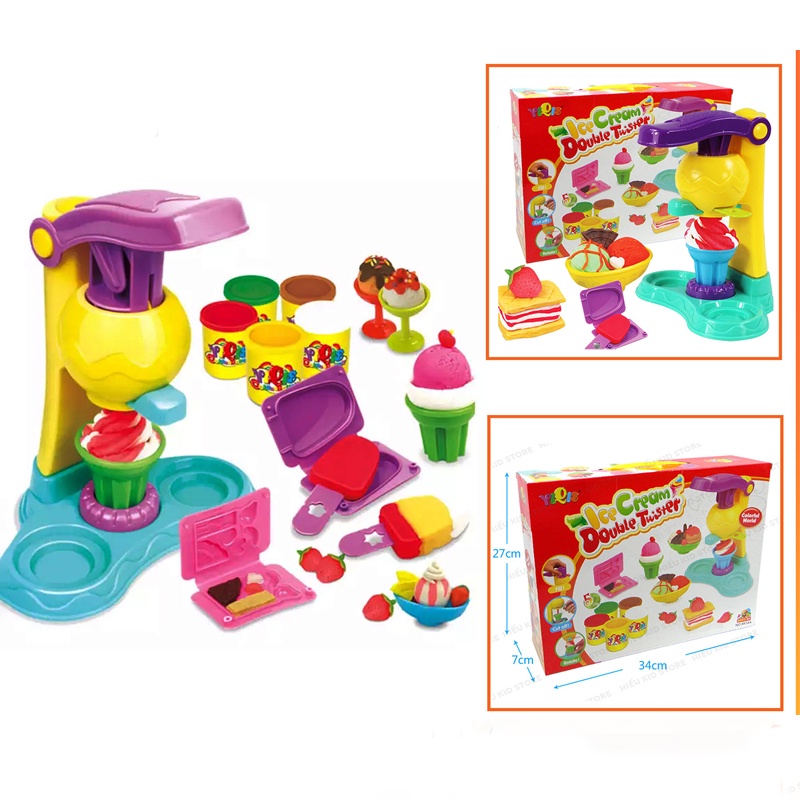 Bộ Đồ Chơi Đất Sét Cho Bé DIY Làm Kem Làm Tóc Bằng Đất Nặn Làm Từ Bột Mì An Toàn Cho Trẻ em Đồ Chơi Nhập Vai Thú Vị