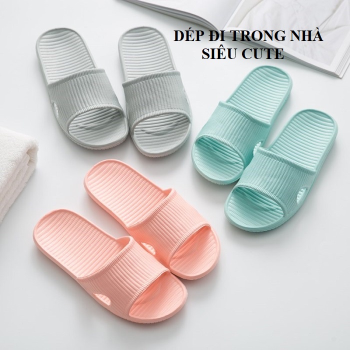 Dép đi trong nhà siêu cute, Dép lê nam nữ chống trơn trượt, siêu nhẹ, êm chân không bong tróc đi nhà tắm văn phòng UDU5