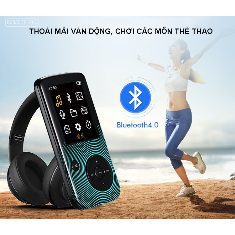 Tổng xả kho máy nghe nhạc Lossless Bluetooth cho học sinh sinh viên Aigo MP3-209 (Tặng tai nghe) (xanh)