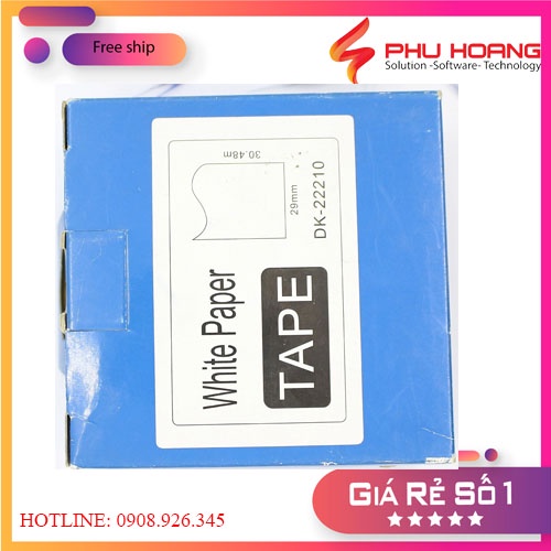 Nhãn in EK-22210, kích thước: 29mm*30.48m, nhãn liên tục, giấy decal, tương thích với máy Brother QL