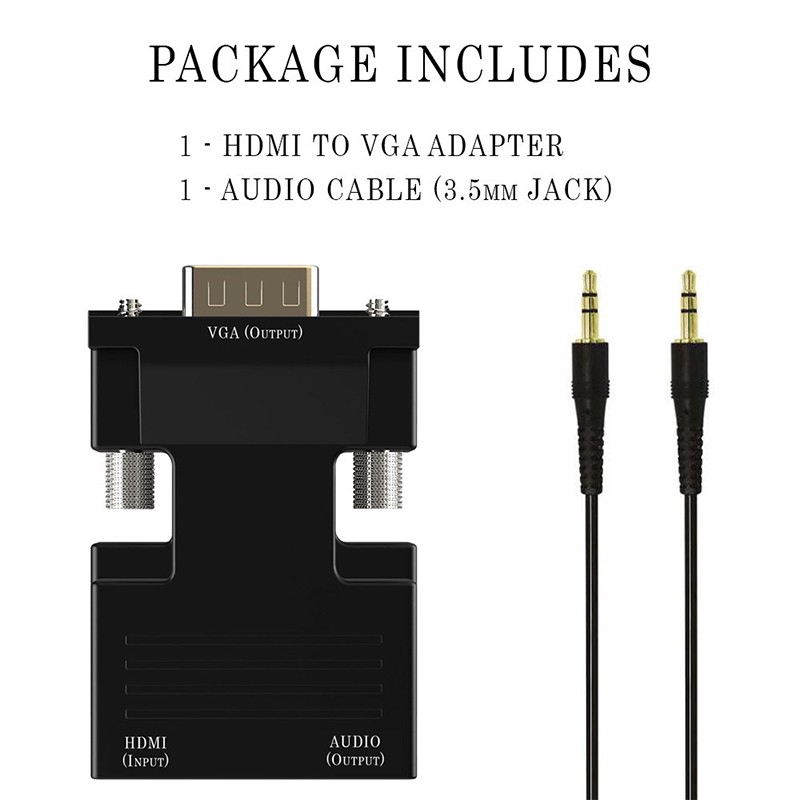 Bộ Chuyển Đổi Hdmi Sang Vga Với Cáp Âm Thanh 3.5mm 720p / 1080i / 1080p