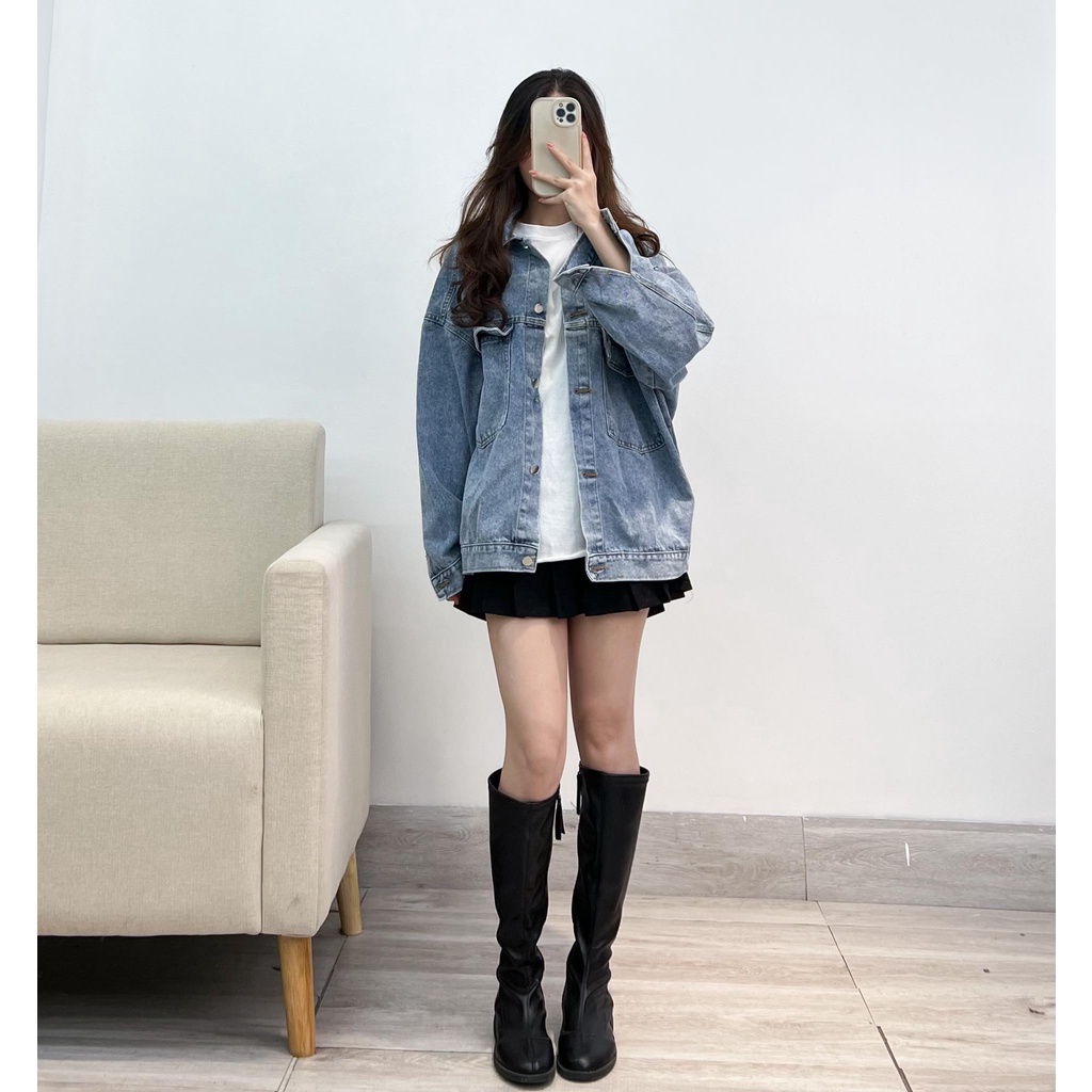 Áo khoác bò túi ngực chữ lưng WINTERHOLD hàng quảng châu Miho house