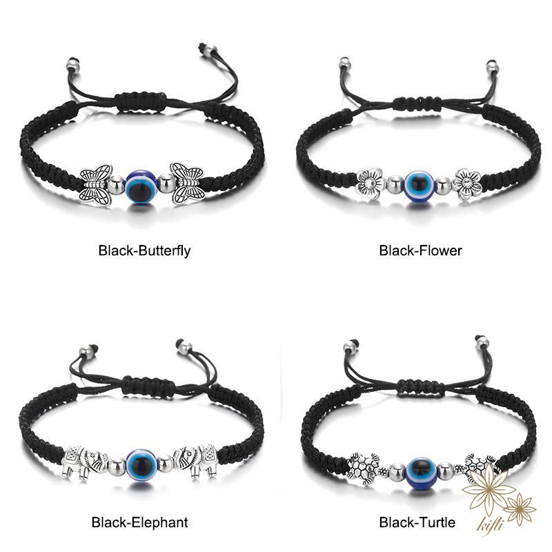 Vòng Tay Blessed Evil Mắt Quỷ May Mắn Bện Thủ Công Có Thể Điều Chỉnh Quà Tặng Cho Cặp Đôi