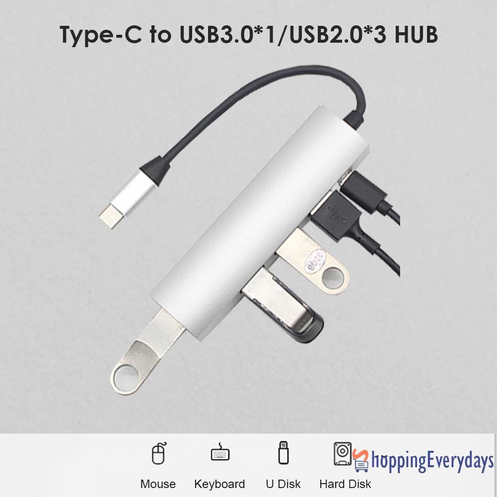 Bộ HUB chuyển đổi chia USB 3.1 Type-C sang 3 USB2.0 và USB3.0 5Gbps 480Mbps 4 trong 1