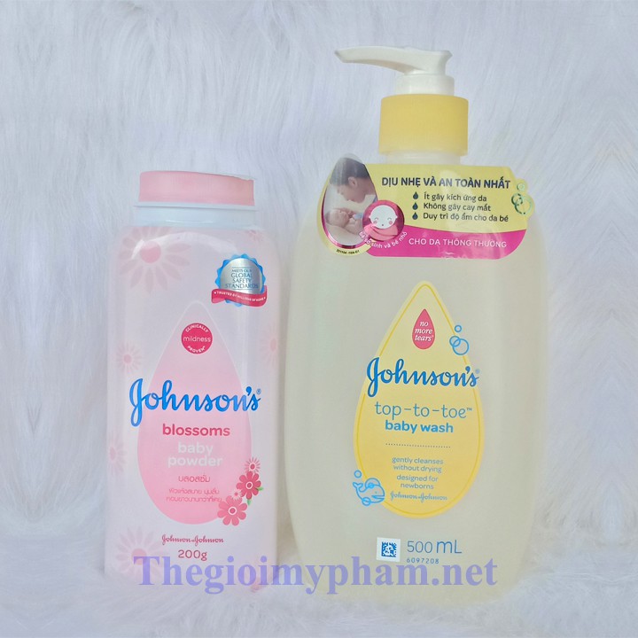 Combo Phấn Jonhson 180g + Tắm Gội Johnson 500ml