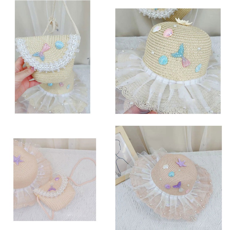 Nón Tai Bèo Đan Cói Vành Rộng Phối Ren Nhiều Màu Sắc Đa Dạng Gấp Gọn Thời Trang Unisex