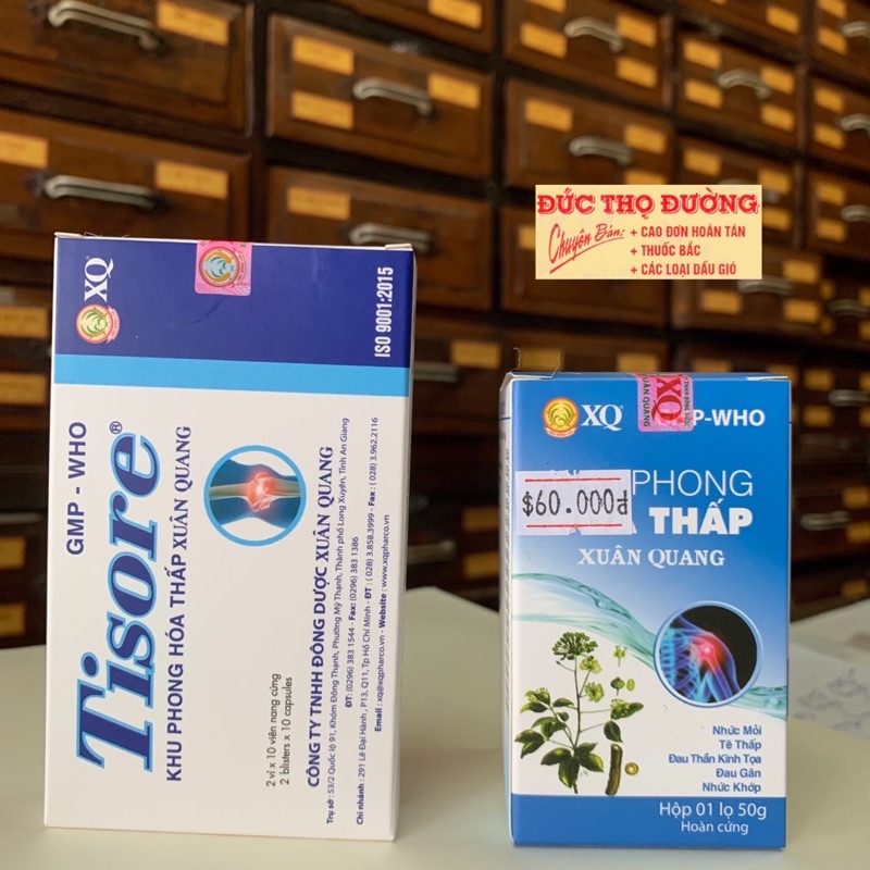 Phong Thấp - đau gân, đau thần kinh tọa, tê thấp nhức khớp - Khu Phong Hóa Thấp - Tisore - Xuân Quang