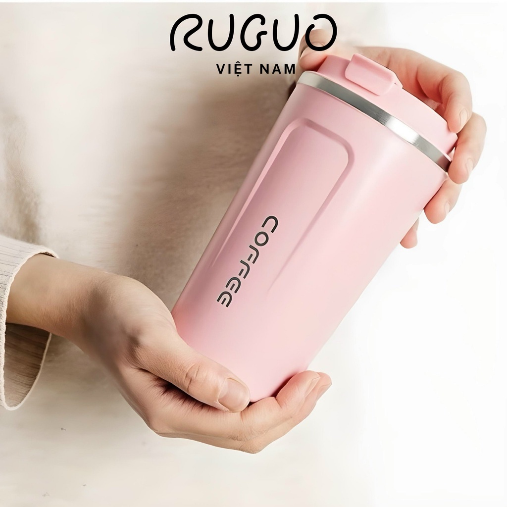 Bình Giữ Nhiệt, Ly Giữ Nhiệt Màu Hồng Pastel Phong Cách Hàn Quốc Dung Tích 500ml
