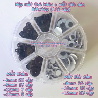 Hộp mắt thú khâu+ mắt liếc dán