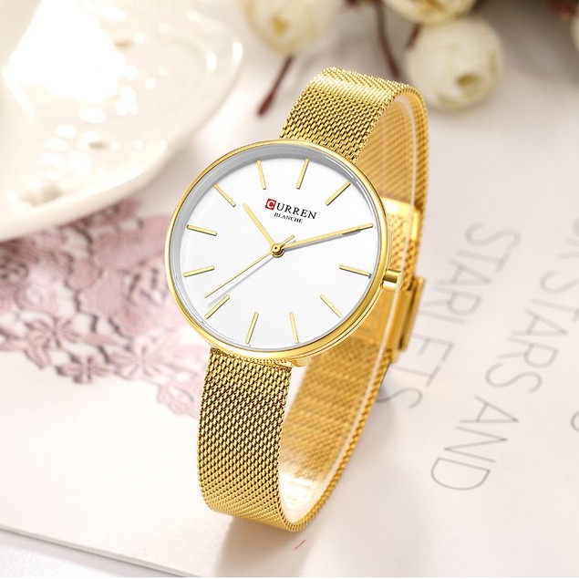Đồng Hồ Quartz CURREN Chất Liệu Thép Không Gỉ Chống Thấm Nước 9042 Cho Nữ