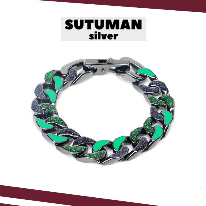[GIAO HỎA TỐC] Vòng tay nam lắc tay cuba phụ kiện trang sức classic bracelet thương hiệu SUTUMANsilver