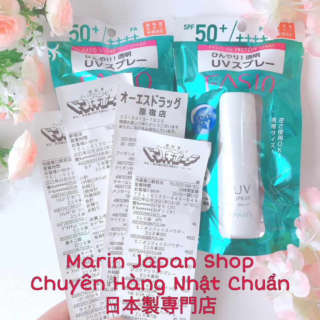 (Sale 350k --&gt;&gt; 210k) Xịt chống nắng cao cấp Fasio Kose Nhật Bản SPF50+ , PA++++ 35ml