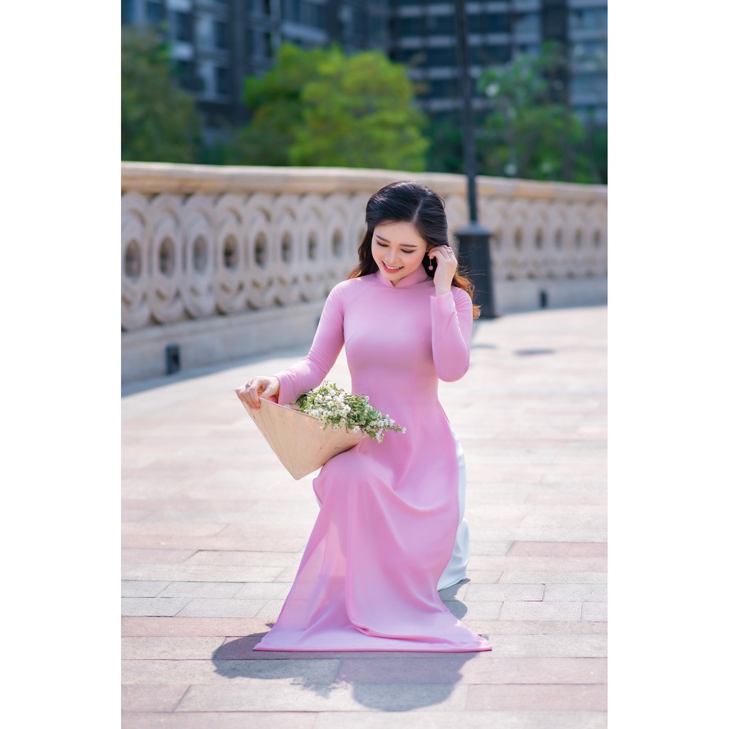 VẢI MAY ÁO DÀI HỒNG NHẸ NHÀNG CỰC ĐẸP MÊ LY-ẢNH THẬT SP