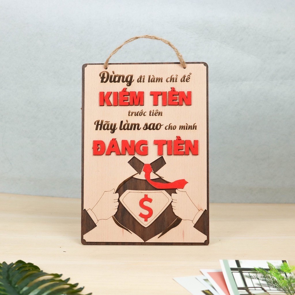 Bảng gỗ trang trí decor slogan cửa hàng ,văn phòng ,công ty ,quán cà phê ,nhà hàng.