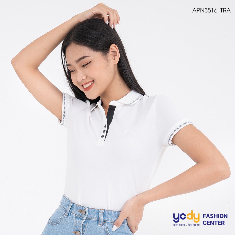 Áo thun nữ YODY áo phông polo cao cấp chất thun mềm kháng khuẩn yody fashion APN3516 | BigBuy360 - bigbuy360.vn