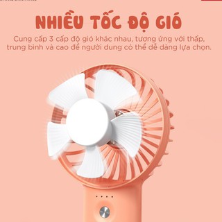 Quạt tích điện mini cầm tay Yoobao F3 3000mAh để bàn làm việc tăng kèm dây cao su-ChiHa Accessories