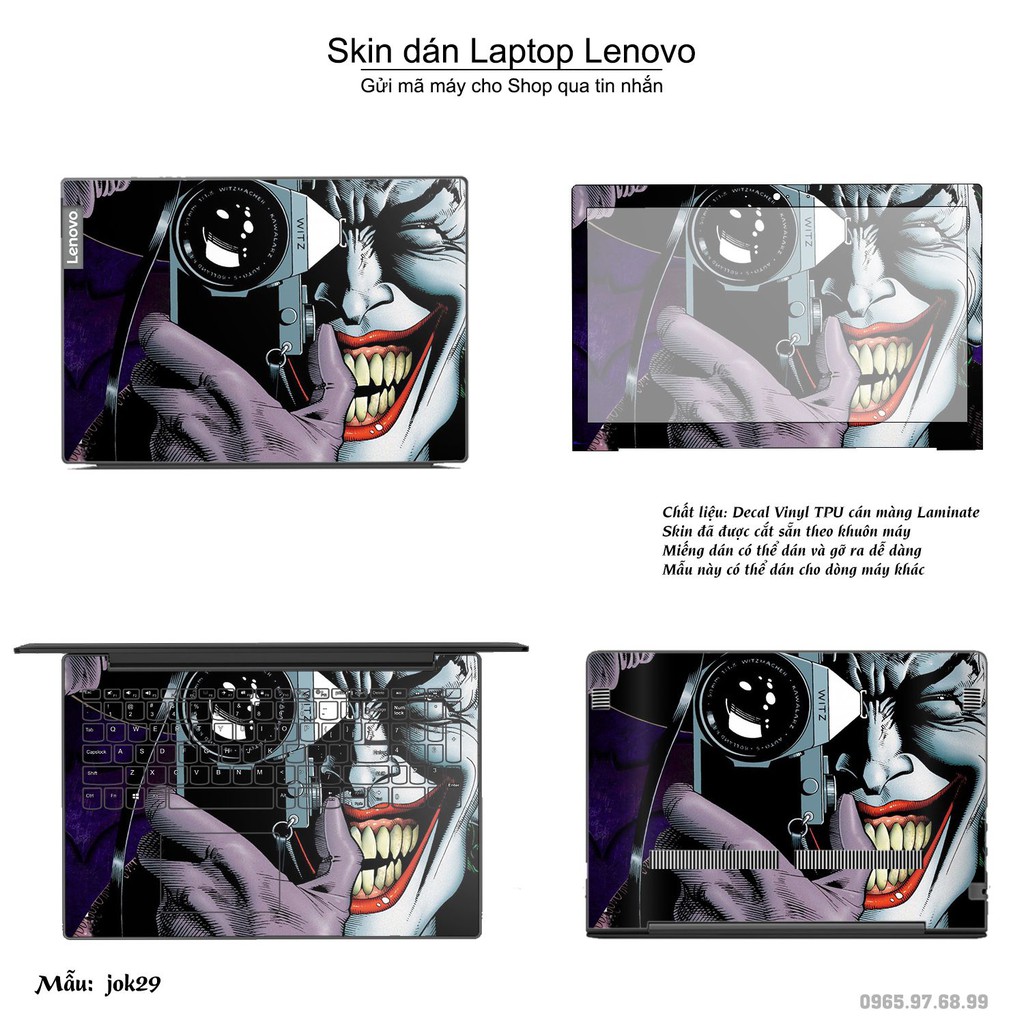 Skin dán Laptop Lenovo in hình Joker _nhiều mẫu 4 (inbox mã máy cho Shop)