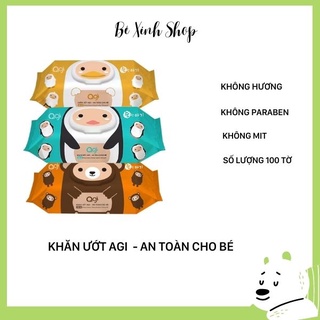 Combo 10 Khăn ướt AGI 100 tờ không mùi ( GIAO MÀU NGẪU NHIÊN_