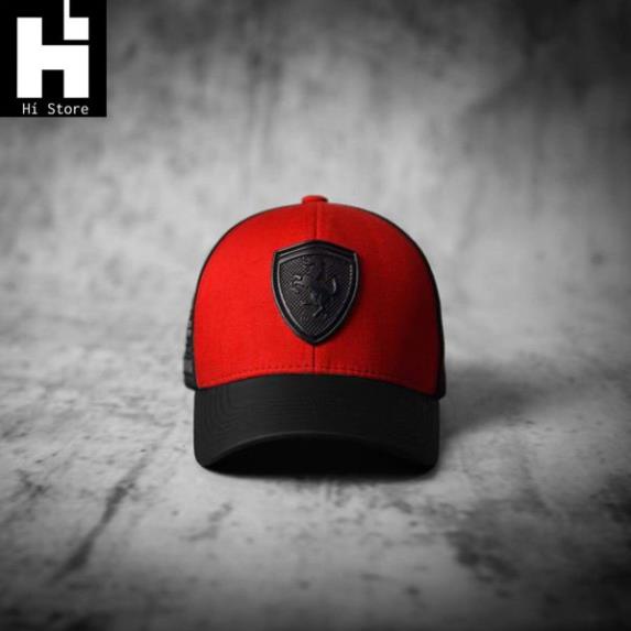 Mũ lưỡi trai nam nữ đẹp phong cách Ferrari, nón kết thời trang cao cấp màu đen đỏ !