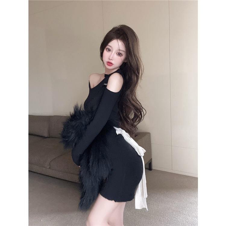 DUNEA Đầm Body Dệt Kim Thiết Kế Hở Lưng Quyến Rũ Cho Nữ 3.8