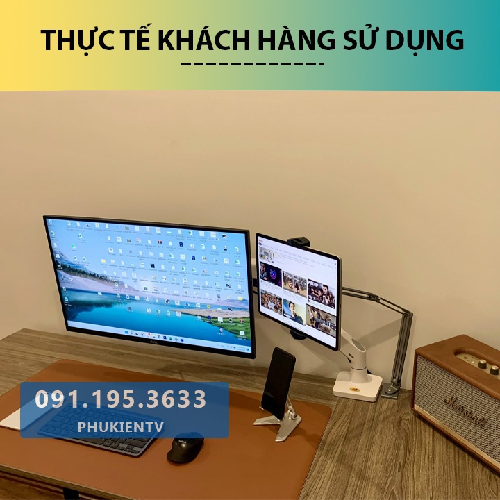 #P67 - Giá đỡ Máy tính bảng/ Kindle / Điện Thoại ErgoTek E67 - Tay arm/ tay nâng Máy tính bảng - Kẹp bàn [P60 Plus]