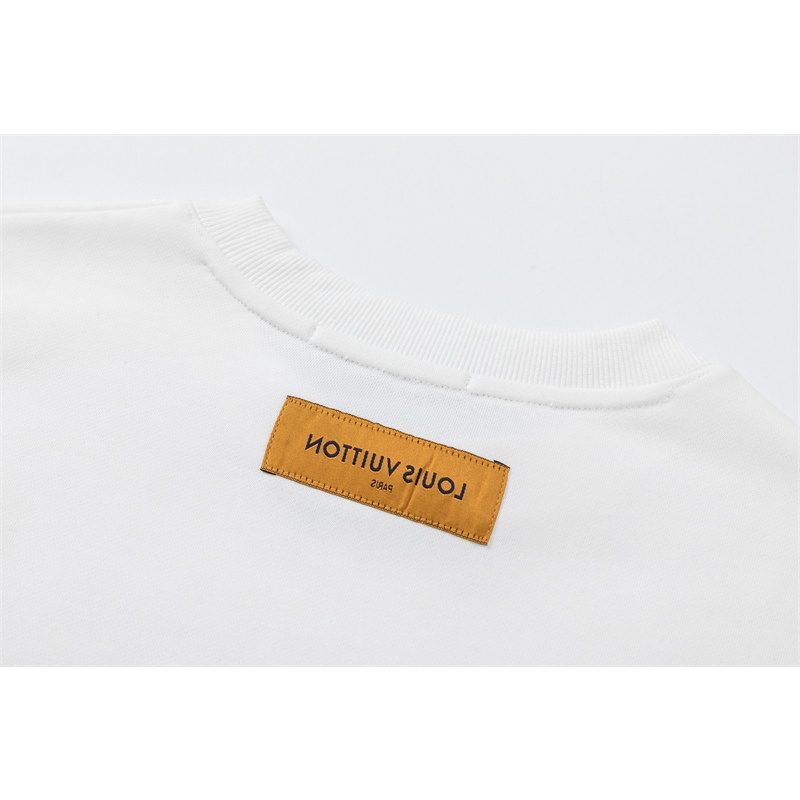 L &amp; V Áo sweater Cổ Tròn Thoải Mái In logo Biểu Tượng graffiti Bắt Mắt Phía Trước Thời Trang Giản Dị