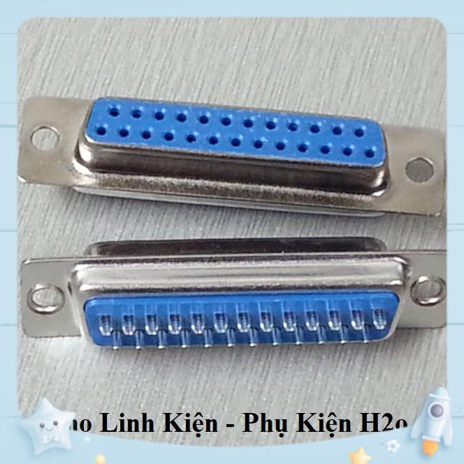 2 Chiếc DB25 Female/Male - Giắc 25 chân cái/đực thẳng để hàn dây