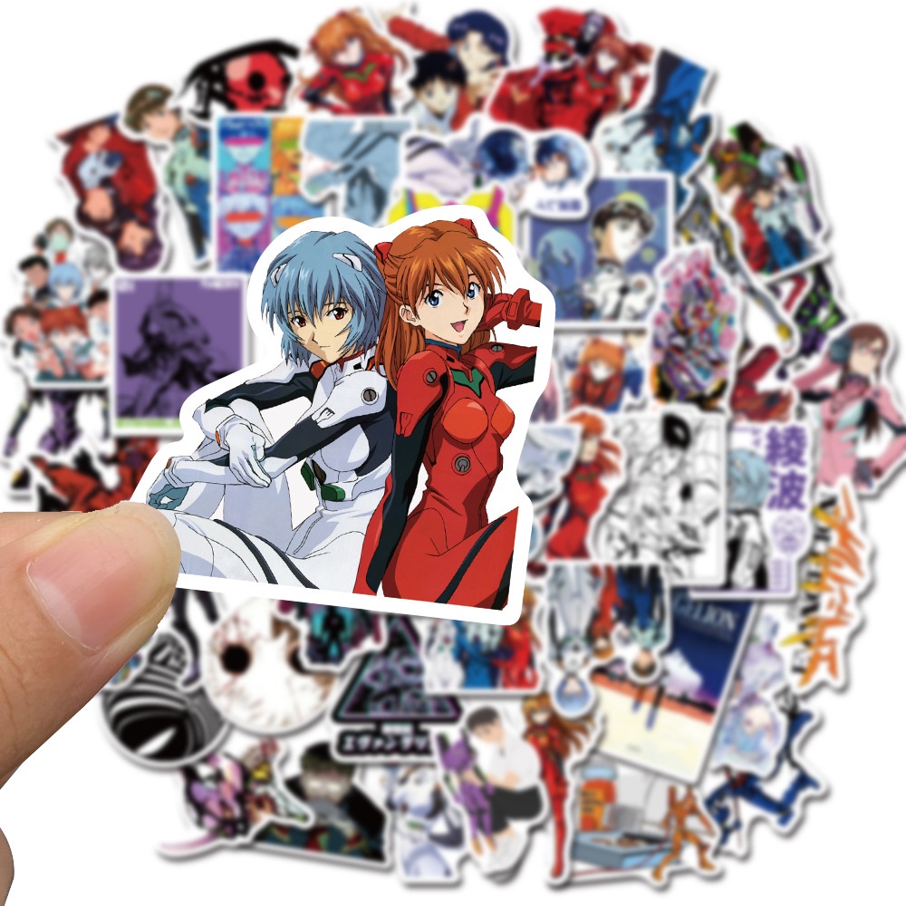 Bộ 50 Miếng Dán Họa Tiết Hoạt Hình Eva Ayanami Rei Neon Genesis Evangelion Series 02 Chống Thấm Nước Diy