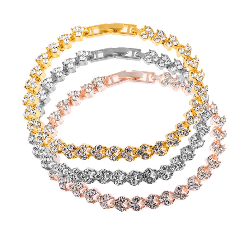 Vòng Tay Bạc Đính Đá Zircon Đơn Giản Thời Trang Cho Nữ