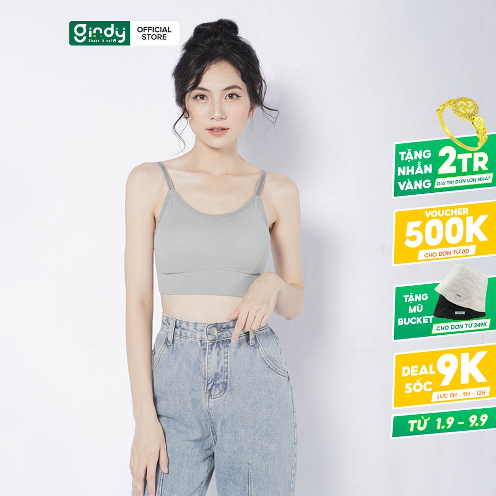 Áo 2 dây nữ GINDY không gọng đệm co dãn thoải mái AB04