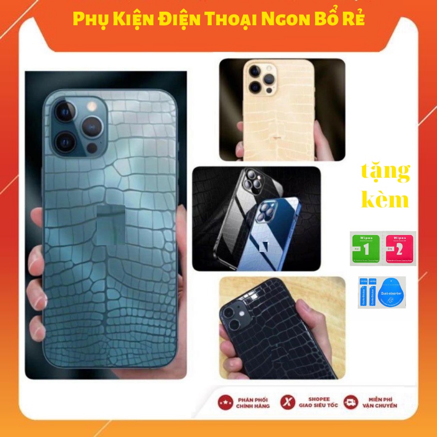 Dán PPF vân cá sấu 4 lớp Full viền lưng Ip 7/8, 7 Plus/8 Plus, X/Xs, Xs Max,11/Pro/Pro Max, 12/Pro/Mini/Pro Max