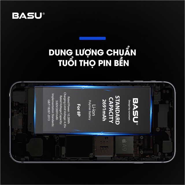 PIN IPHONE BASU 5/5C/5S/SE/SE2020/6/6S/6Plus/6splus/7/7plus/8/8plus/X/XR/XS/XSMAX CHÍNH HÃNG