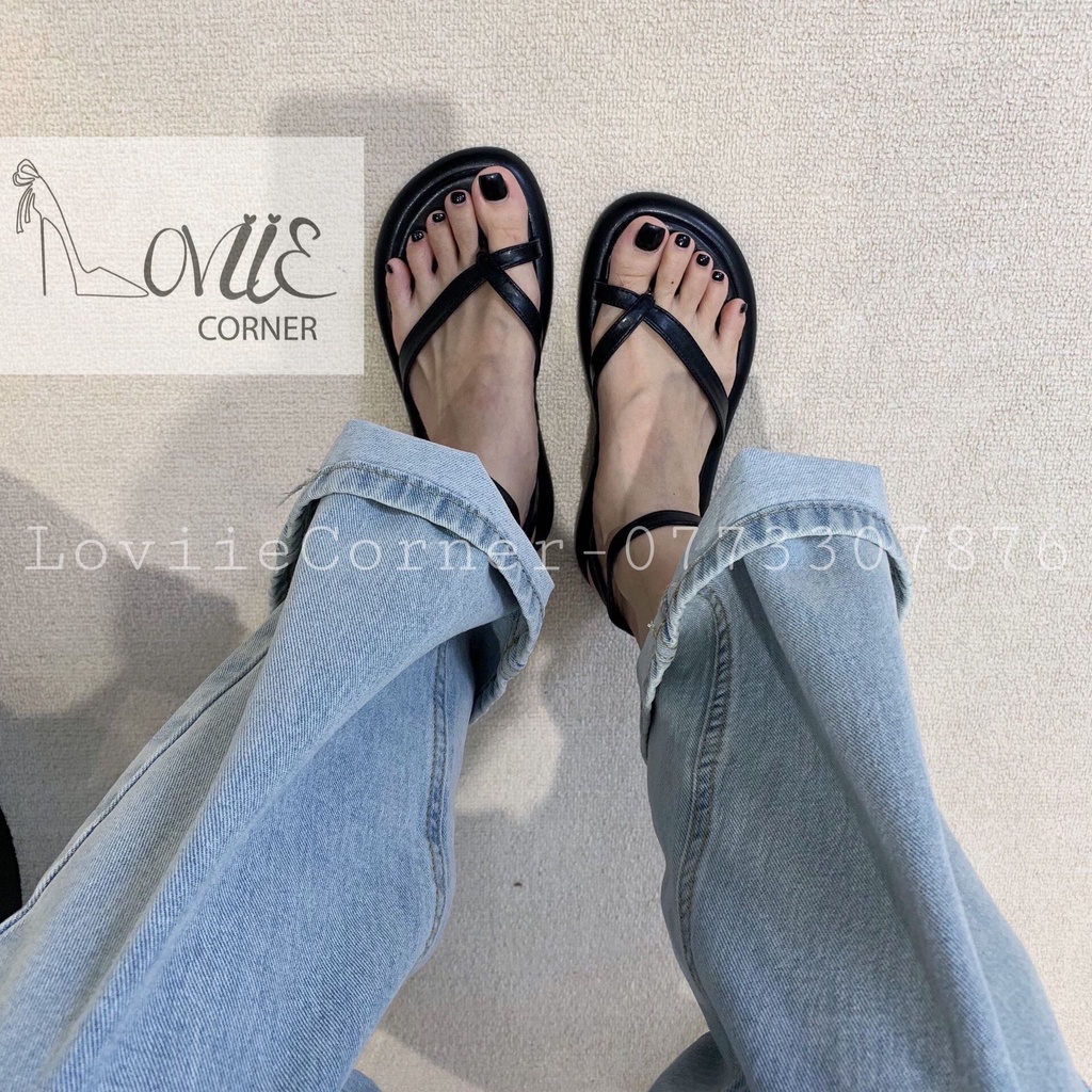 SANDAL NỮ LOVIIECORNER - GIÀY THỜI TRANG QUAI NGANG MẢNH - GIÀY ĐẾ XUỒNG 3 PHÂN CAO CẤP S220309