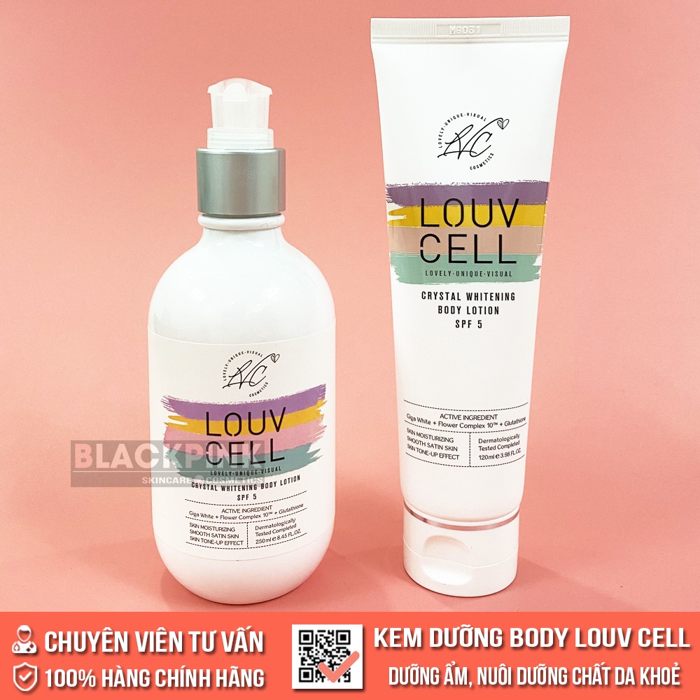 Kem dưỡng trắng da Body Louv Cell - Dưỡng ẩm và nuôi dưỡng chất da khoẻ, mịn màng, phục hồi da cháy nắng